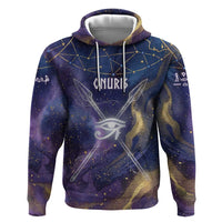 Onuris Hoodie Cosmic Warrior Egyptian God Eye of Horus Spears Starry Night