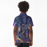 Onuris Kid Polo Shirt Cosmic Warrior Egyptian God Eye of Horus Spears Starry Night