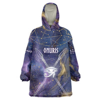 Onuris Kid Wearable Blanket Hoodie Cosmic Warrior Egyptian God Eye of Horus Spears Starry Night