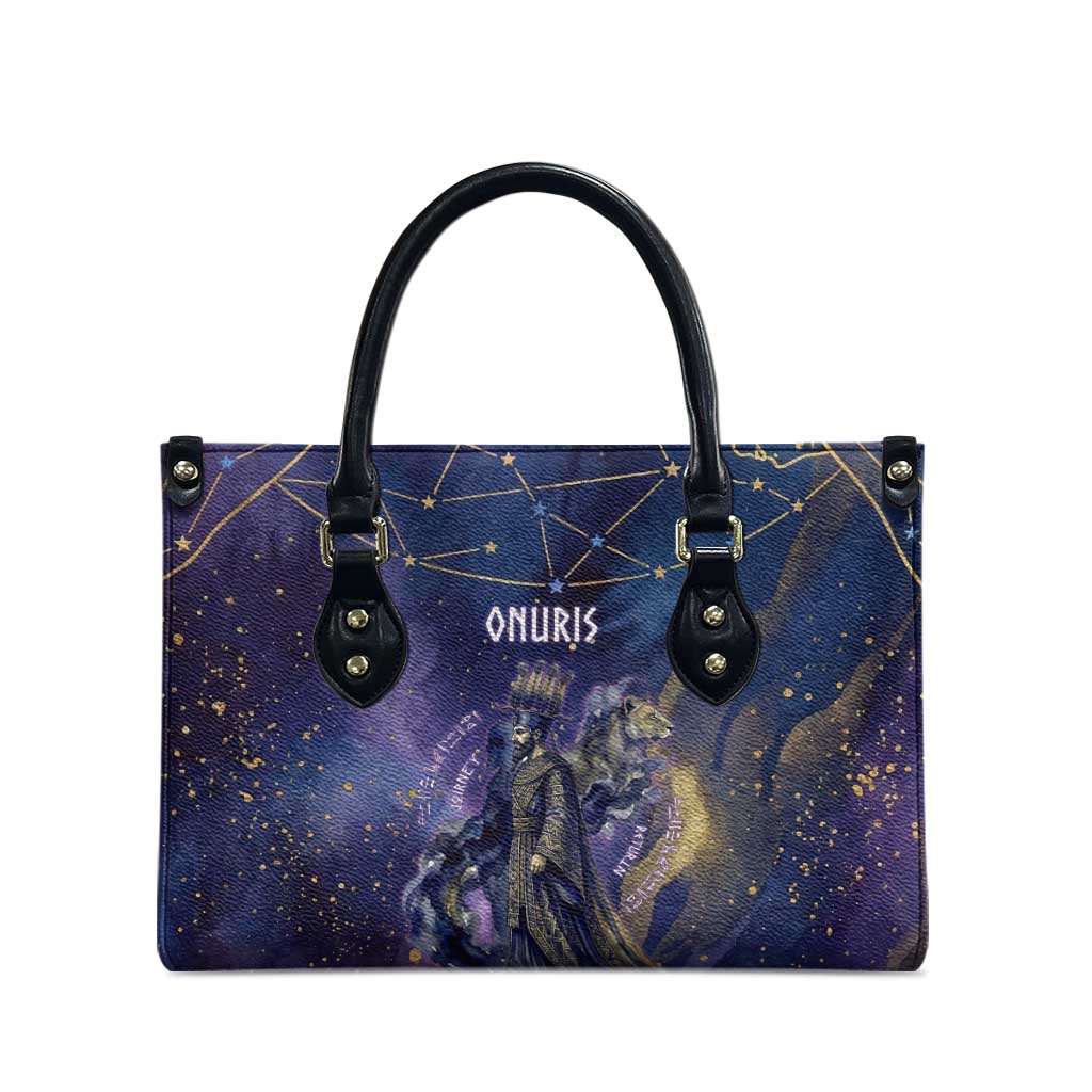 Onuris Leather Bag Cosmic Warrior Egyptian God Eye of Horus Spears Starry Night