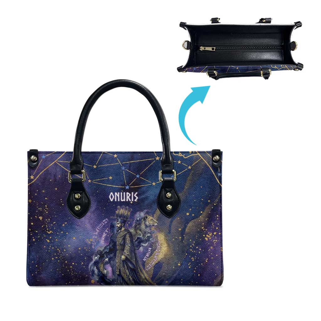 Onuris Leather Bag Cosmic Warrior Egyptian God Eye of Horus Spears Starry Night