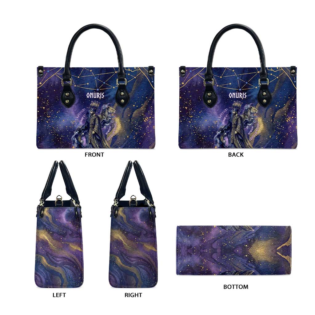 Onuris Leather Bag Cosmic Warrior Egyptian God Eye of Horus Spears Starry Night