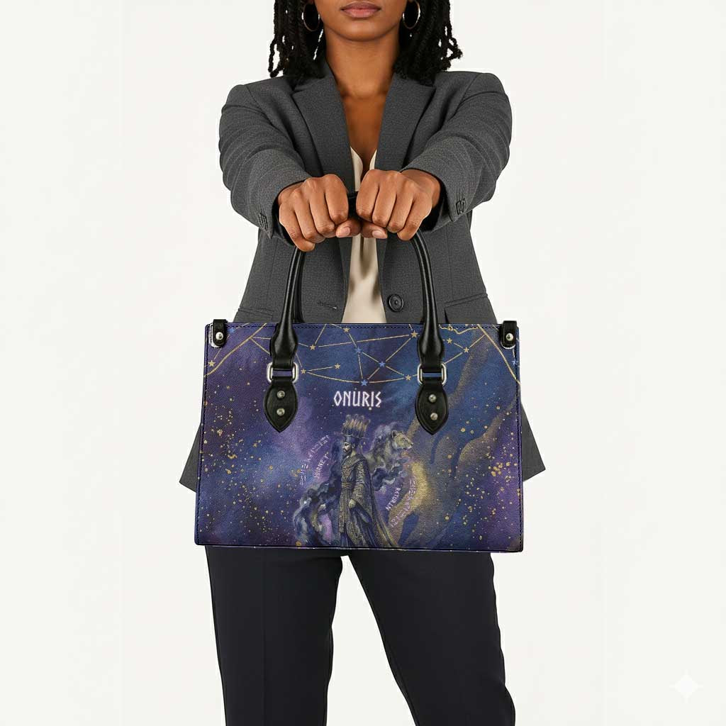 Onuris Leather Bag Cosmic Warrior Egyptian God Eye of Horus Spears Starry Night
