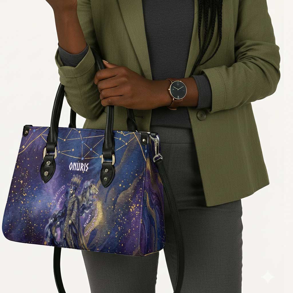 Onuris Leather Bag Cosmic Warrior Egyptian God Eye of Horus Spears Starry Night