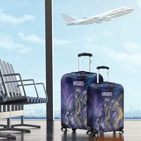 Onuris Luggage Cover Cosmic Warrior Egyptian God Eye of Horus Spears Starry Night