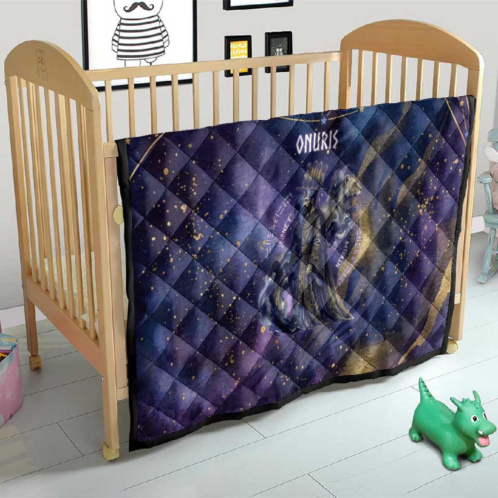 Onuris Quilt Cosmic Warrior Egyptian God Eye of Horus Spears Starry Night