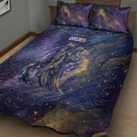 Onuris Quilt Bed Set Cosmic Warrior Egyptian God Eye of Horus Spears Starry Night