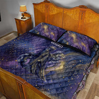 Onuris Quilt Bed Set Cosmic Warrior Egyptian God Eye of Horus Spears Starry Night