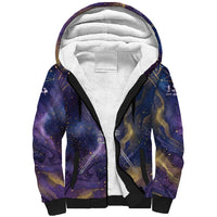 Onuris Sherpa Hoodie Cosmic Warrior Egyptian God Eye of Horus Spears Starry Night