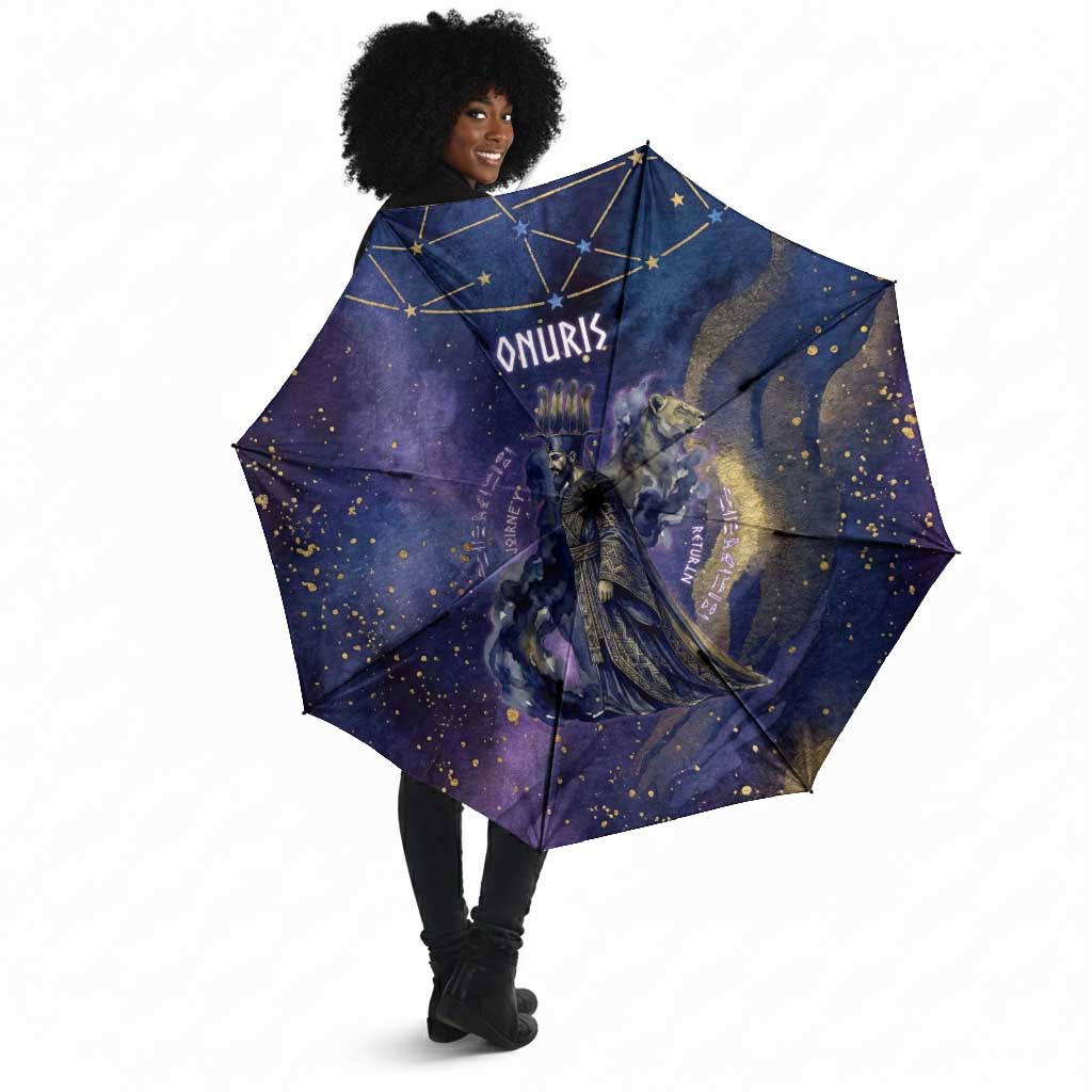 Onuris Umbrella Cosmic Warrior Egyptian God Eye of Horus Spears Starry Night