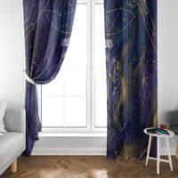 Onuris Window Curtain Cosmic Warrior Egyptian God Eye of Horus Spears Starry Night