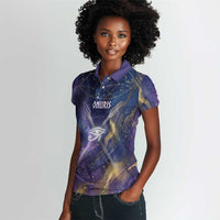 Onuris Women Polo Shirt Cosmic Warrior Egyptian God Eye of Horus Spears Starry Night