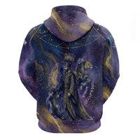 Onuris Zip Hoodie Cosmic Warrior Egyptian God Eye of Horus Spears Starry Night