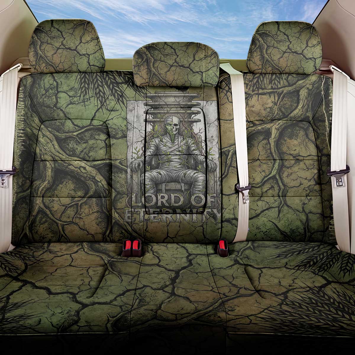 Osiris Back Car Seat Cover Lord of Eternity Egyptian God Throne Mummy Staffs Ancient