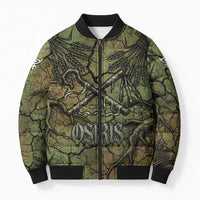 Osiris Bomber Puffer Jacket Lord of Eternity Egyptian God Throne Mummy Staffs Ancient