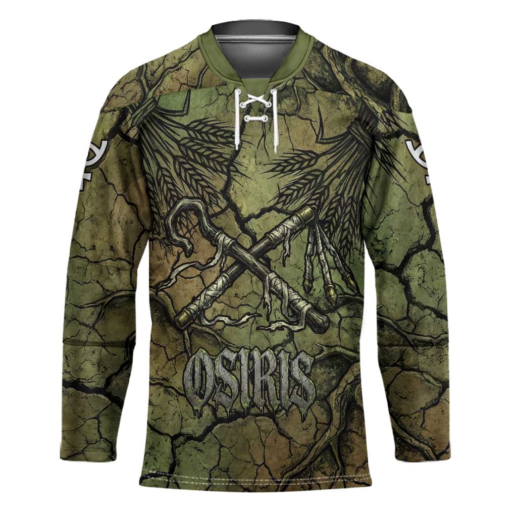Osiris Hockey Jersey Lord of Eternity Egyptian God Throne Mummy Staffs Ancient