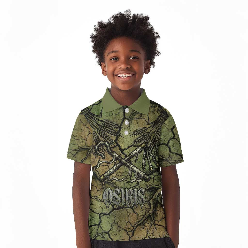 Osiris Kid Polo Shirt Lord of Eternity Egyptian God Throne Mummy Staffs Ancient