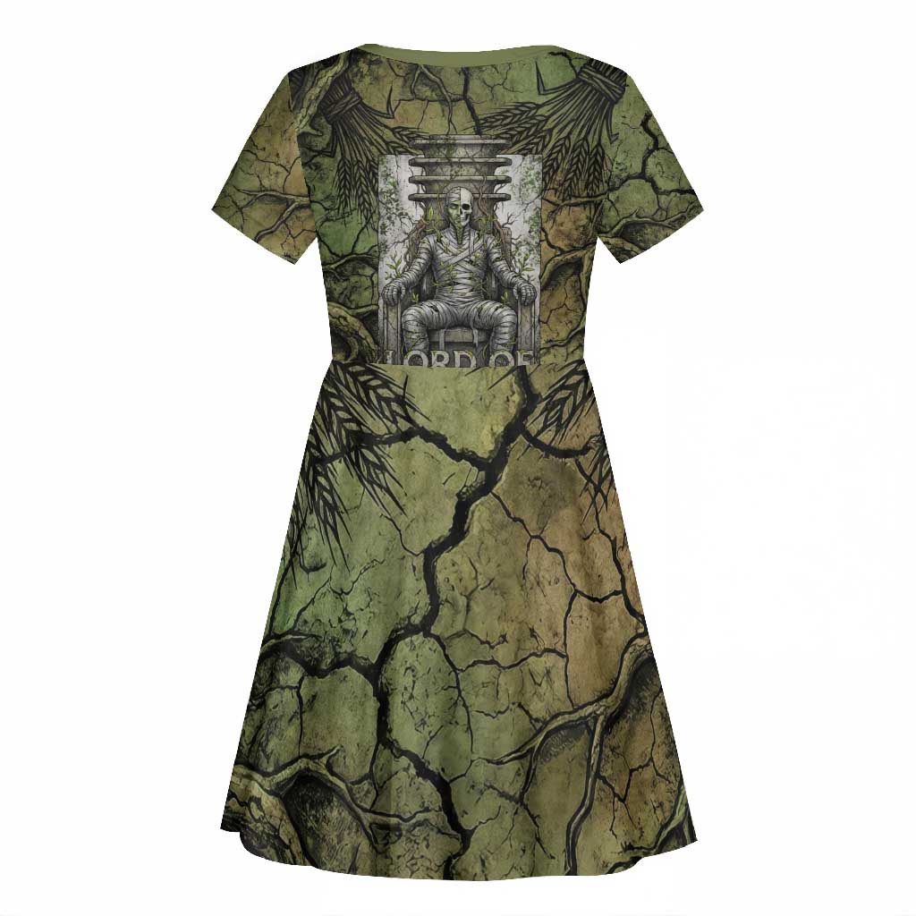 Osiris Kid Short Sleeve Dress Lord of Eternity Egyptian God Throne Mummy Staffs Ancient
