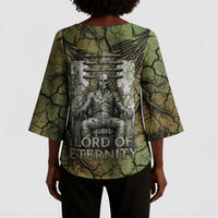Osiris Kimono Sleeve Blouse Lord of Eternity Egyptian God Throne Mummy Staffs Ancient
