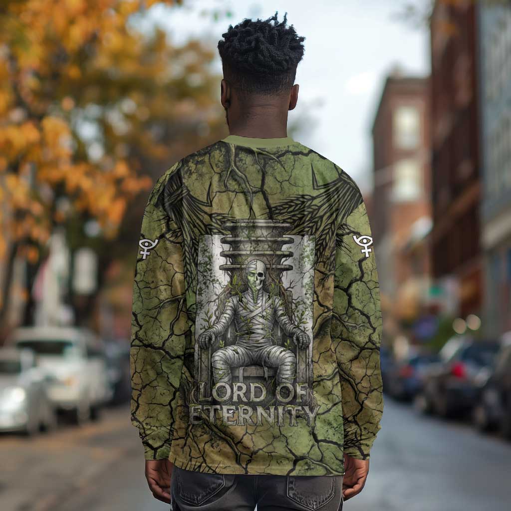 Osiris Long Sleeve Shirt Lord of Eternity Egyptian God Throne Mummy Staffs Ancient