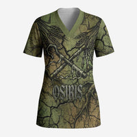 Osiris Scrub Top Lord of Eternity Egyptian God Throne Mummy Staffs Ancient