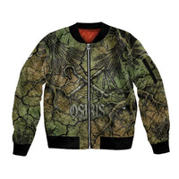 Osiris Sleeve Zip Bomber Jacket Lord of Eternity Egyptian God Throne Mummy Staffs Ancient