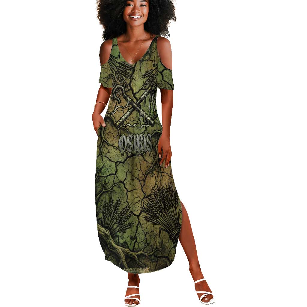 Osiris Summer Maxi Dress Lord of Eternity Egyptian God Throne Mummy Staffs Ancient