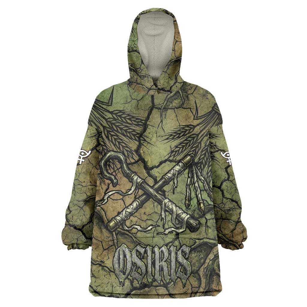 Osiris Wearable Blanket Hoodie Lord of Eternity Egyptian God Throne Mummy Staffs Ancient
