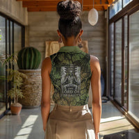 Osiris Women Sleeveless Polo Shirt Lord of Eternity Egyptian God Throne Mummy Staffs Ancient