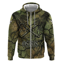 Osiris Zip Hoodie Lord of Eternity Egyptian God Throne Mummy Staffs Ancient