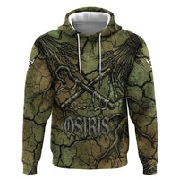 Osiris Zip Hoodie Lord of Eternity Egyptian God Throne Mummy Staffs Ancient