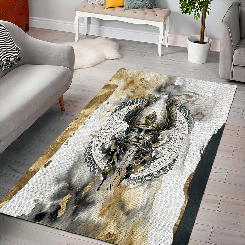 Osiris Egyptian Area Rug God of Afterlife Feather Scale Judgment Eye of Horus