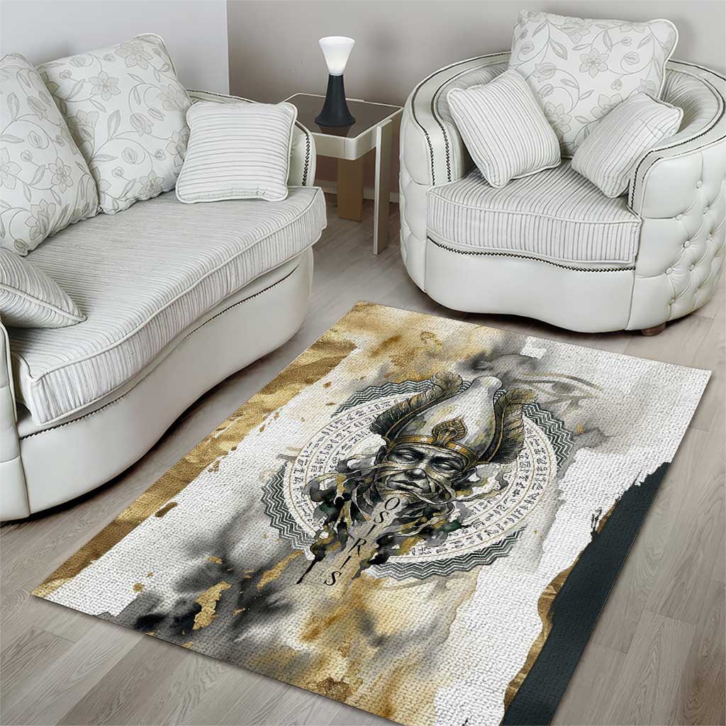 Osiris Egyptian Area Rug God of Afterlife Feather Scale Judgment Eye of Horus