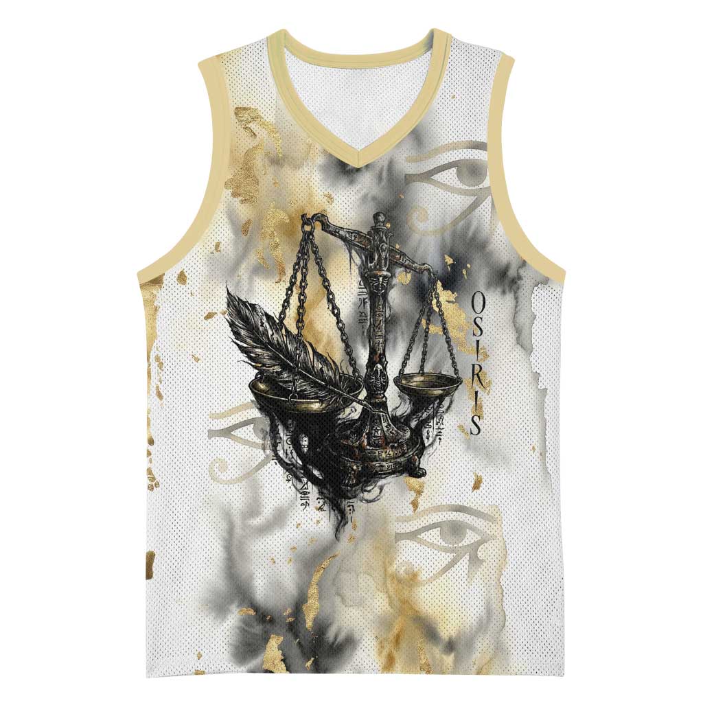 Osiris Egyptian Basketball Jersey God of Afterlife Feather Scale Judgment Eye of Horus