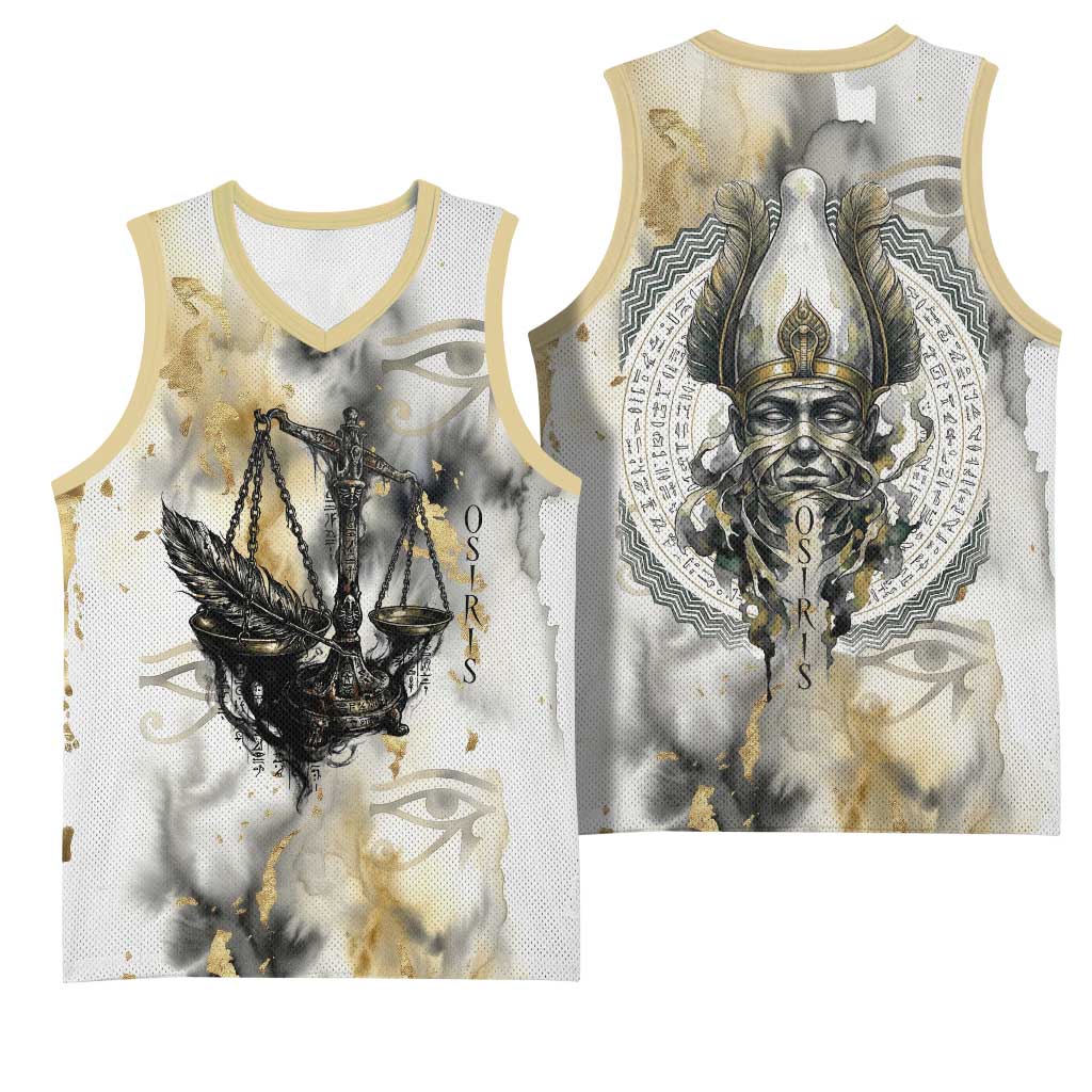 Osiris Egyptian Basketball Jersey God of Afterlife Feather Scale Judgment Eye of Horus