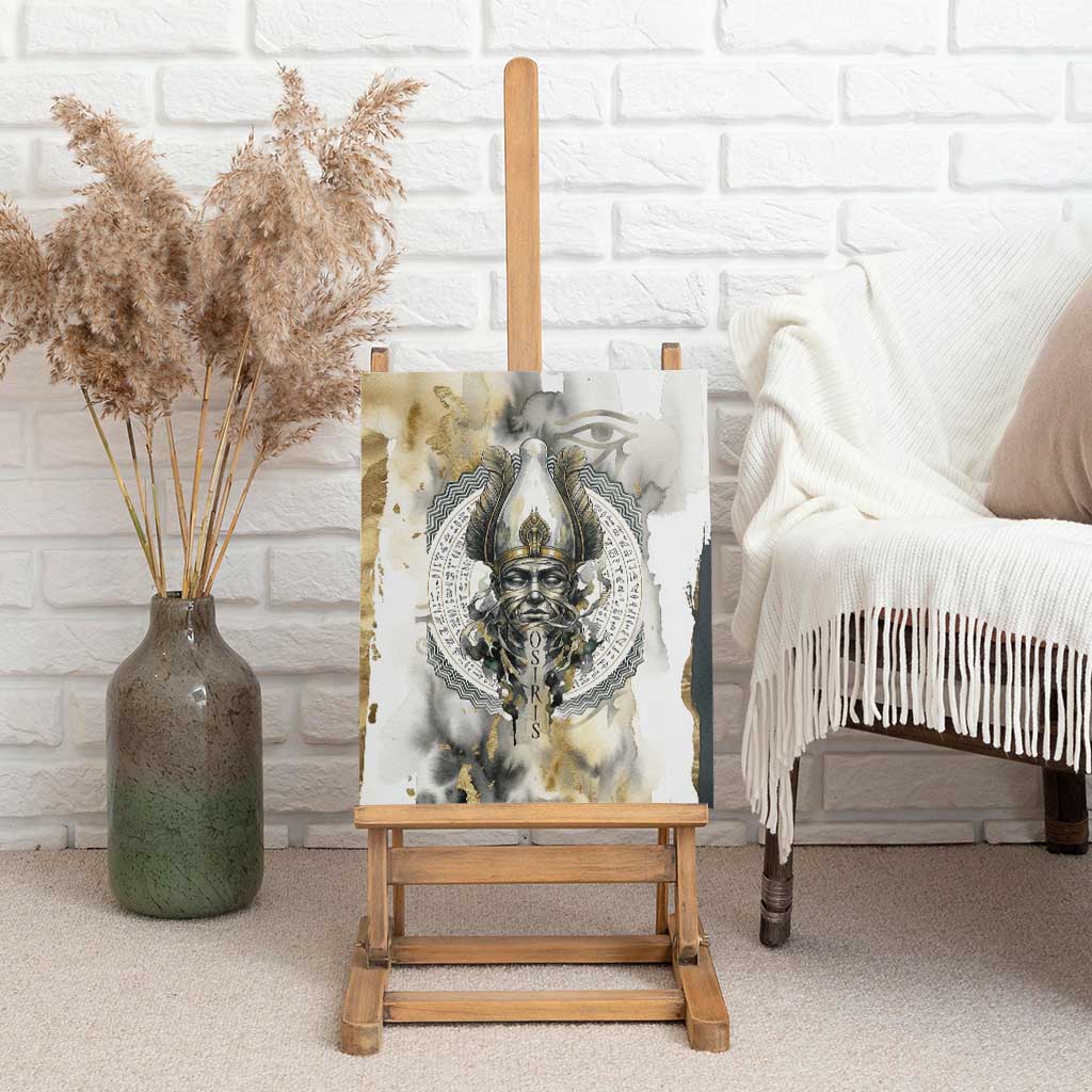 Osiris Egyptian Canvas Wall Art God of Afterlife Feather Scale Judgment Eye of Horus