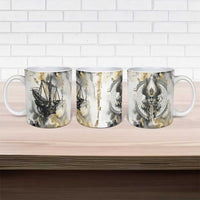 Osiris Egyptian Ceramic Mug God of Afterlife Feather Scale Judgment Eye of Horus
