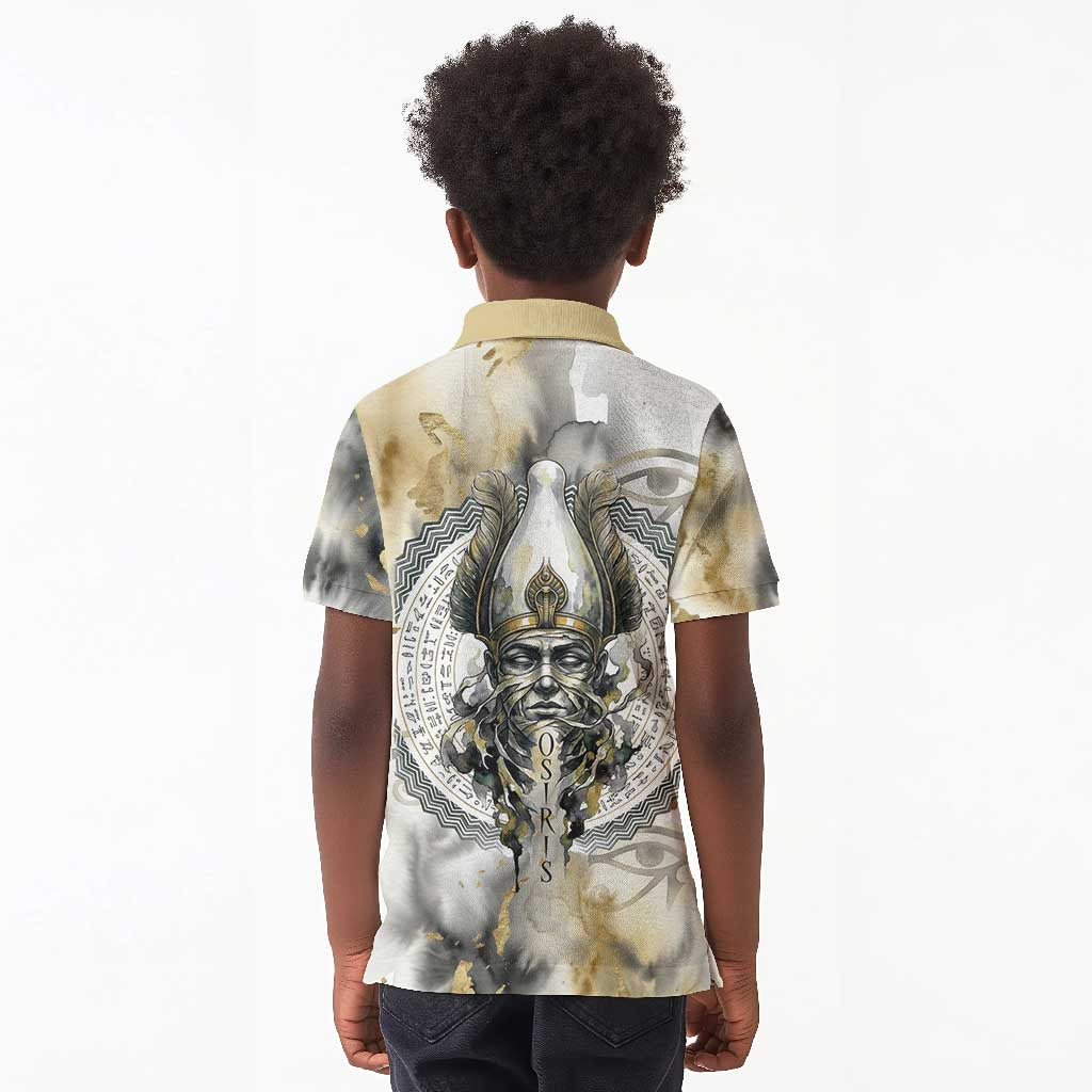 Osiris Egyptian Kid Polo Shirt God of Afterlife Feather Scale Judgment Eye of Horus