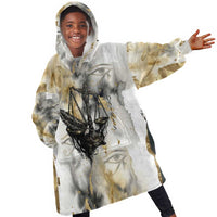 Osiris Egyptian Kid Wearable Blanket Hoodie God of Afterlife Feather Scale Judgment Eye of Horus