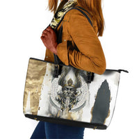 Osiris Egyptian Leather Tote Bag God of Afterlife Feather Scale Judgment Eye of Horus