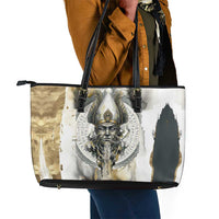 Osiris Egyptian Leather Tote Bag God of Afterlife Feather Scale Judgment Eye of Horus