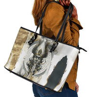 Osiris Egyptian Leather Tote Bag God of Afterlife Feather Scale Judgment Eye of Horus