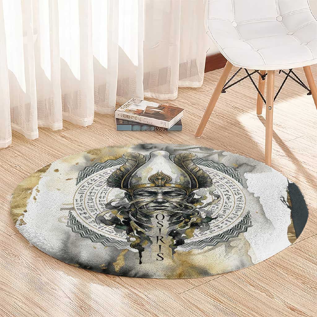 Osiris Egyptian Round Carpet God of Afterlife Feather Scale Judgment Eye of Horus