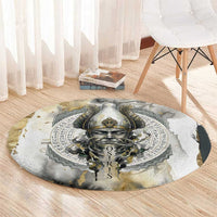 Osiris Egyptian Round Carpet God of Afterlife Feather Scale Judgment Eye of Horus