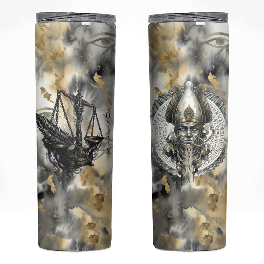 Osiris Egyptian Skinny Tumbler God of Afterlife Feather Scale Judgment Eye of Horus