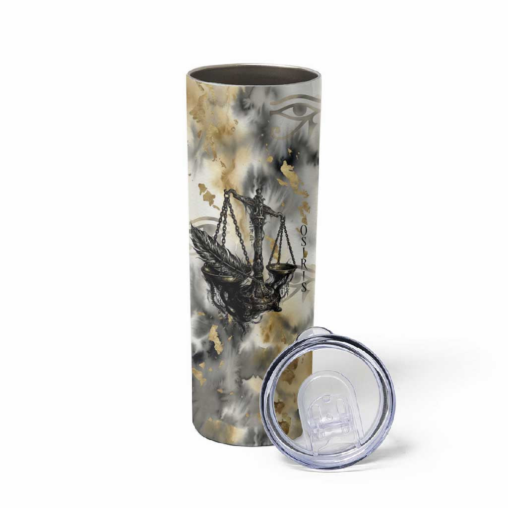 Osiris Egyptian Skinny Tumbler God of Afterlife Feather Scale Judgment Eye of Horus