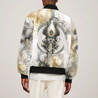 Osiris Egyptian Sleeve Zip Bomber Jacket God of Afterlife Feather Scale Judgment Eye of Horus