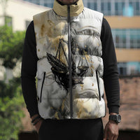 Osiris Egyptian Sleeveless Puffer Jacket God of Afterlife Feather Scale Judgment Eye of Horus