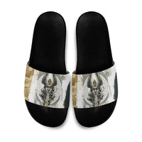 Osiris Egyptian Slide Sandals God of Afterlife Feather Scale Judgment Eye of Horus