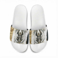 Osiris Egyptian Slide Sandals God of Afterlife Feather Scale Judgment Eye of Horus